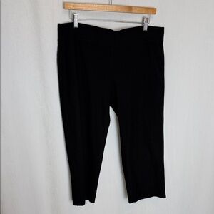 Eileen Fisher Black Cropped Pants Size Large Pull On Casual Resortwear Stretch